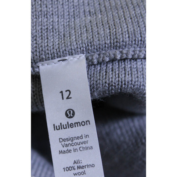 Lululemon Merino Wool Turtleneck Relaxed Sweater Grey Plus Size 12 NWOT - Picture 10 of 11